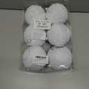 Threan 6 Pcs 3.93'' White Ball Christmas Ornaments Large Glitter Christmas Ball Ornament Sequin Foam Hanging Decorations for Xmas Wedding Party Holiday Decor