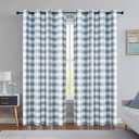 Randall Buffalo Plaid 80% Blackout Curtain Panels 84 Inches Long Blue Check Grommet Top Curtain Drape Room Darkening Thermal Insulated Window Treatment for Bedroom/Living Room, 52"x 84"x2, Blue/White