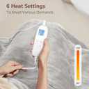 PROALLER Electric Heated Blanket Queen Size with 6 Levels & 8h Auto Off, Ultra Soft Flannel Full Body Heating Blanket, Machine Washable, Warm Gray, 84" x 90"