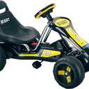 Go Kart Pedal Car ? 4-Wheel Ride On Toy Cars for Kids ? Outdoor Go Cart with Racing Decals for 3-7 Year Old?s by Lil? Rider (Black and Yellow)
