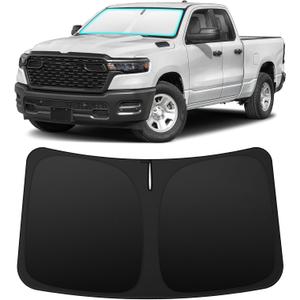 INSAUTO Foldable Windshield Sun Shade for Dodge RAM 1500 2019-2025, Heat & UV Protection Car Sunshade with Storage Bag, Keep Interior Cool & Easy Installation