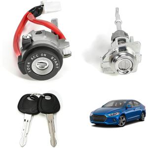 Ignition Switch Door Lock Cylinder Assembly Fits for Hyundai Elantra 2015 2016 2017 2018 2019 2020 Replace 81905-F2000 81910-F0000 with 2 Keys