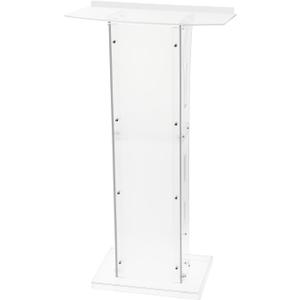 Clear Acrylic Lectern Podium, 45" Tall Pulpit with 8 mm Thick Panel, Modern Transparent Podium Stand for Church, Weddings, Schools, Conferences & Public Speeches