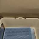 Litter Box with Lid, Stainless Steel Litter Box, 10" Metal Litter Tray High Sides, Small Litter Pan for Kittens, Enclosed Cat Litter Pan, Non-Sticky Covered Grey, Easy Clean