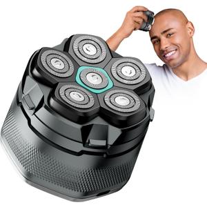 Head Shavers for Bald Men - kensen 6D Cordless Bald Head Shavers for Men, Christmas Gift Body Shaver for Mens for Bald Heads & Face IPX6 Waterproof Wet/Dry Use LED Display Balding Clippers Heads Razor (Black)