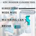 2025 New Multifunction Window Cleaner Tool, 4 in 1 Window Cleaner Tool Kit, Window Washer Squeegee with Sprayer for Windows, Mirrors, Tiles & Glass (1 Pack)