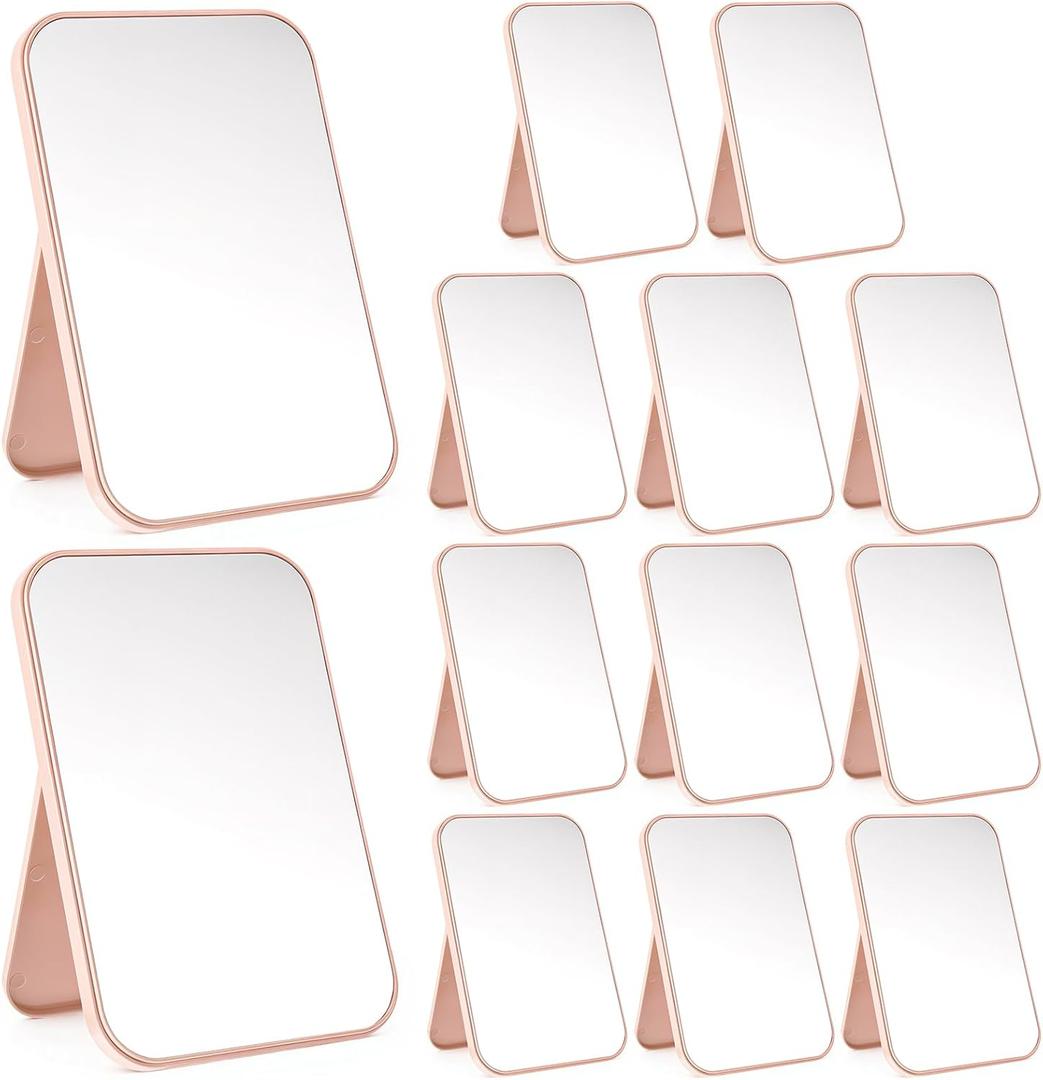 IANFAN 12 Pcs Spa Party Mirrors Spa Sleepover Party Supplies Pink Sleepover Accessory Favors Makeup Mirror for Sleepovers Slumber Birthday Favors Gift