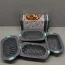 4 Piece Silicone Loaf Pan for Baking Bread, Non-Stick Kitchen Oven Bread Pan, Perfect for Banana Bread, Sandwich Bread, Pound Cake and Meatloaf, 4 Cups, Grey