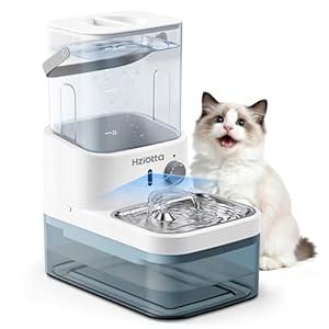 Wastewater Separation Cat Water Fountain No Filter, Stainless Steel Pet Water Fountain with Radar Sensing, Wireless Cat Fountains for Drinking, No Pump, Totally 5.7L, 30db Low Noise