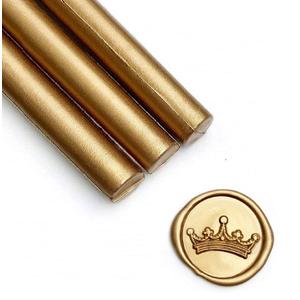 UNIQOOO Mailable Glue Gun Sealing Wax Sticks for Wax Seal Stamp - Metallic Antique Gold, Great for Wedding Invitations, Cards Envelopes, Snail Mails, Wine Packages, Christmas Gift Ideas, Pack of 8, Antique Gold 