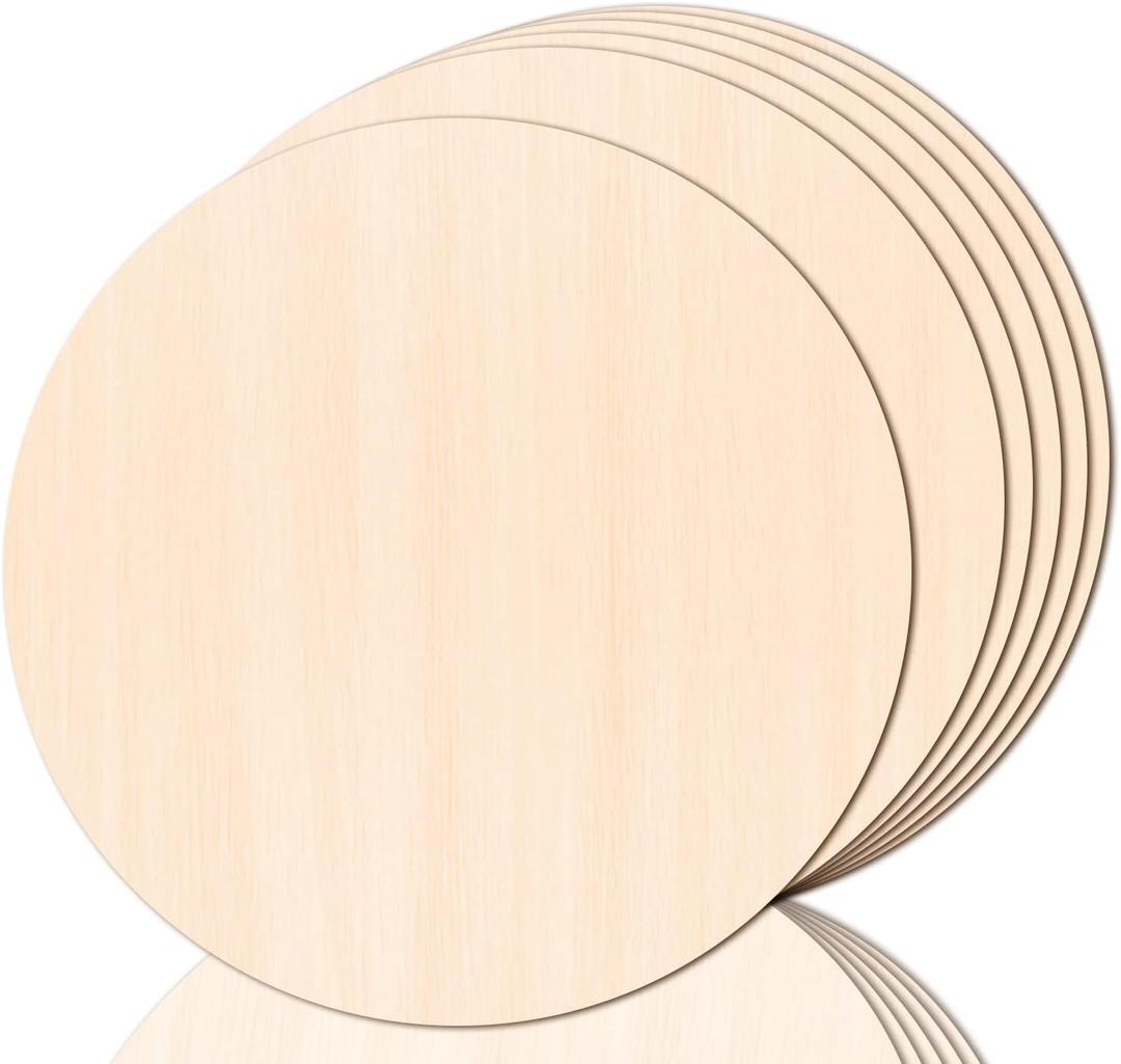 JOICEE 6PACK Wood Circles for Crafts14 Inch Unfinished Wood Rounds Discs for Door Hanger Sign Blank, DIY Wooden Discs for Crafts Painting and Christmas Halloween Decoration