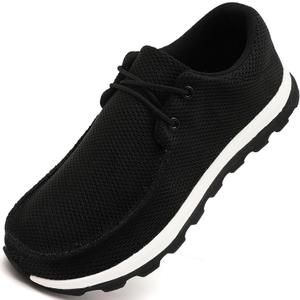 Mens Slip On Shoes Walking Loafers Casual Business Dress Wide Toe Box Sneakers Comfortable Trail Running Workout Tennis Gym Shoes (6.5 Wide, All Black)