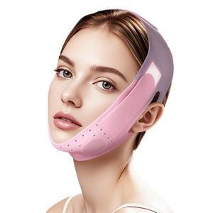 Reusable V-Line Sculpting Face Mask Silicone Chin Strap for Jawline Tightening & Double Chin Reduction (23-27 Inches) (Pink) -01