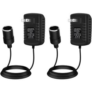 inShareplus 12V 2.5A 30W AC to DC Converter, 12 Volt Car Cigarette Lighter Adapter to Wall Outlet, 110V to 12V Power Supply for Car Devices (MP3, Fan, Dash Cam), 2 Pack