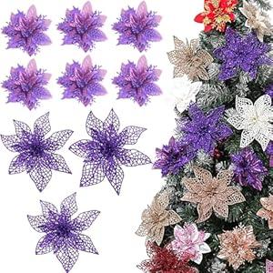 Vannyster 20 Pcs 6& 9 Large Artificial Christmas Flowers with DIY Clips, Poinsettia Christmas Flowers Decoration for Xmas Tree and Wreath Ornaments, Xmas New Year, Party, Holiday Decor