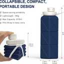 BEAUTAIL Collapsible Water Bottles 20.6oz, Silicone Foldable Portable Travel Water Bottle, Lightweight Reusable Leakproof for Traveling Camping Hiking Cycling Yoga Sports Outdoor