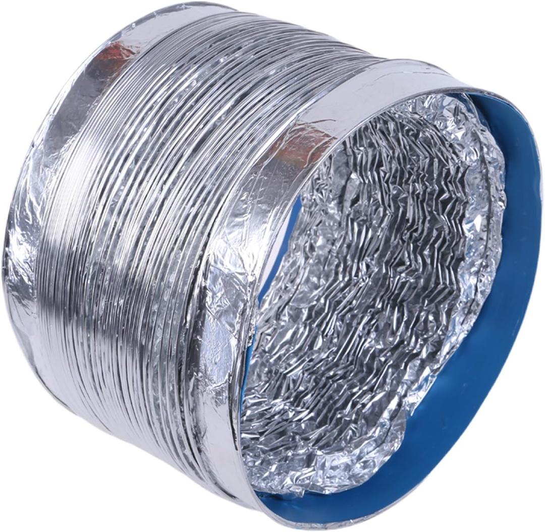 8 Inch 200 mm Fan Tube, Aluminium Tube, Air Ventilation Pipe, Flexible Hose for Extractor Fan, Gardening Equipment, Indoor