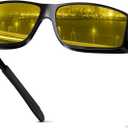Night Driving Glasses for Men Women Fit Over Sunglasses Anti Glare Polarized HD Night Vision Glasses (F04 Glossy Black Frame/ Night Vision Lens)