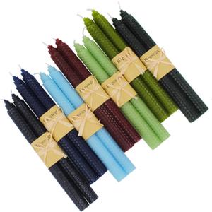 7 Pairs 100% Pure Beeswax Handmade Taper Candles, 9 Inch Smokeless Dripless Wax Candles, Beeswax Candle for Home Gift Ideas - Cool Color Set