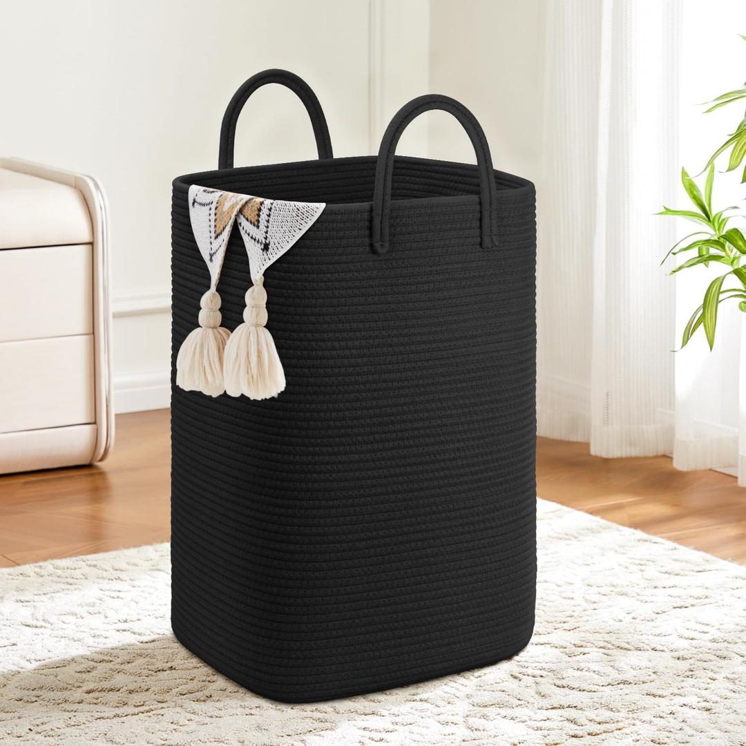 Artfeel Laundry Basket,Woven Cotton Rope Laundry Hamper,60L Versatile Storage for Dirty Clothes,Baby Toys,and Blankets in Bathroom, Nursery,and Living Room