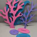 Amyhill 3 Pcs Large Under The Sea Corals Seaweed Wooden Decoration Mermaid Party Under The Sea Party Decorations for Ocean Theme Mermaid Birthday Decor Party Photography Props