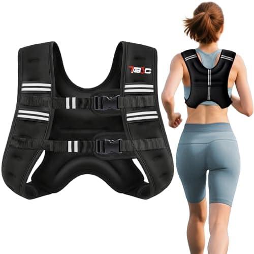 TB3C Weighted Vest Woman Men, 6/8/12/16/20/25/30LB Weight Vest for Walking Jogging Workout, Running Vest with Reflective Stripe for Fitness Weight Loss Strength Training