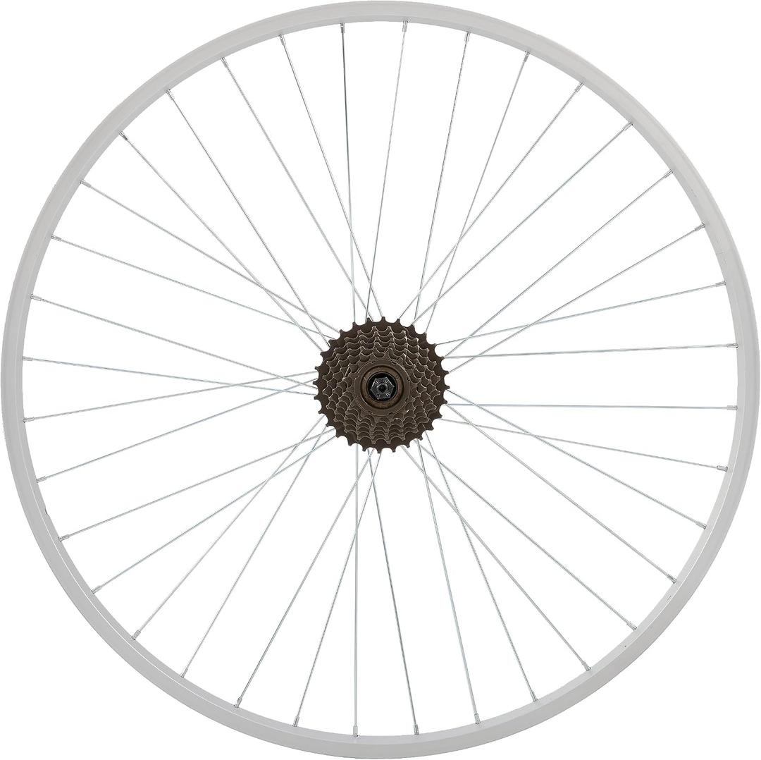 Hiland 26" 27.5" 28" x1.75" Alloy Bike Rim for 1.75 to 2.215 Inch Wide Tire, Front & Back MTB Wheelset with 7 Speed Freewheel, Bolt On Axle, Bicycle Accessories for Adult Bikes