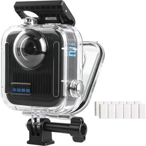 FitStill Waterproof Diving Case Only for Go Pro MAX2,131FT/40M Underwater Shell Anti-Scratch Invisible Dive Protective Cover Housing with Bracket Mount Accessory(NOT for MAX 2019&MAX360 2025)