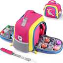 Seracle Portable Travel Organizer Carrying Case Compatible with Toniebox Audio Player, Tonies Figures, Headphones and Charging Station, Storage Carrier Bag for Toniebox Starter Kit (Red)