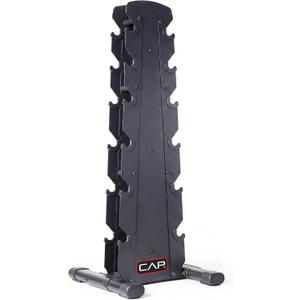 CAP Vertical Hex Dumbbell Storage Rack, Black, 210lb Capacity
Space-saving dumbbell rack, Vertical storage, Holds 6 pairs of hex dumbbells, home gym free weight storage