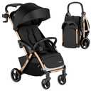 Babideal Lightweight Travel Stroller, Self-Folding Toddler Stroller with 50L Bottom Storage, Large Canopy, Full-Reclining Seat, Cup Holder Included, Newborn to 50lbs