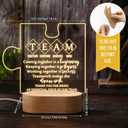 Sumind 6 Team Building Appreciation Gift for Employee Inspirational Acrylic LED Night Light Engraved Lamp Wood Base Thank You Gifts for Team Member Volunteer Coworker (Puzzle)