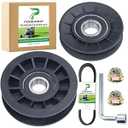 POSEAGLE GX20286 V Idler Pulley with GX20287 Flat Idler Pulley UC30568 Belt and Hardware Kit Replaces AUC20392 AUC20393 for John Deere D105 D140 D155 L100 L111 L118 L120 L130 La145 Lawn Decks