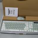 Wireless Keyboard and Mouse Combo, Full-Sized Wireless Keyboard and Adjustable DPI Mouse, 2.4GHz USB Receiver, Silent Keyboard and Mouse for PC, Windows, MAC, Desktop, Laptop (Avocado Green)