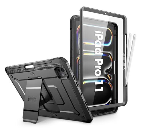 SUPCASE for iPad Pro 11 Inch Case M4 2024 5th Generation with Pencil Holder (Unicorn Beetle Pro), [Built-in Screen Protector & Stand] Full-Body Rugged Cover for iPad Pro 11 Inch M4 2024 5th Gen,Black