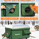 Weatherproof Heated Cat House for Outdoor in Winter, Heated Cat Bed Kitty Shelter with Cat Heating Pad, Insulated & Safe Escape Door, Warm Home for Outside Stray Cat, 16"x26"x14
