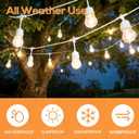 SUNTHIN 50FT Outdoor White String Light with 16 1W LED Shatterproof Filament Bulb for Patio Lights, Backyard, Porch, Party Lights