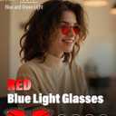 Bloomoak 99% Orange Blue Light Blocking Glasses,Retro Trendy Round Style,Relieve Eye Fatigue,Improve Sleep For Screens/Games