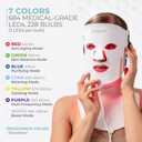 Nourished Bodynskin LED Light Therapy Face & Neck Mask - Facial Skin Care Device - 7 Colors Red & Blue - Rejuvenation, Anti-aging Product for Wrinkles