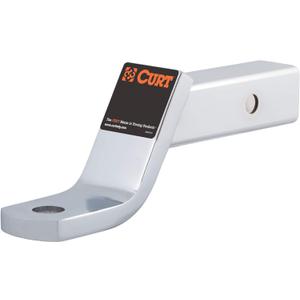 CURT 45296 Chrome Class 3 Trailer Hitch Ball Mount, Fits 2-Inch Receiver, 7,500 lbs, 1-Inch Hole, 4-Inch Drop, 2-In Rise