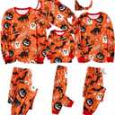 IFFEI Family Matching Halloween Pajamas Sets Long Sleeve 2 Piece Pjs Funny Sleepwear Jammies (Small, Orange)