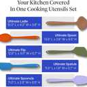 GIR: Get It Right 5 Piece Silicone Ultimate Kitchen Utensils Set - Ladle, Spatula, Flip, Spoon & Spoonula - Non-Toxic Cooking Utensils for Nonstick Cookware, Cooking and Baking - Mediterranean