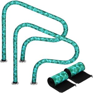 Pinkunn 2 Pcs 4 feet Pool Handrail Cover with Zippers Flamingo Palm Leaf Swimming Pool Hand Rail Slip Resistant Cover(Palm Leaf)