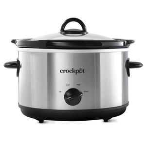 Crock-Pot 5 Quart Oval Manual Slow Cooker, Stainless Steel, Versatile Cookware for Large Families or Entertaining
