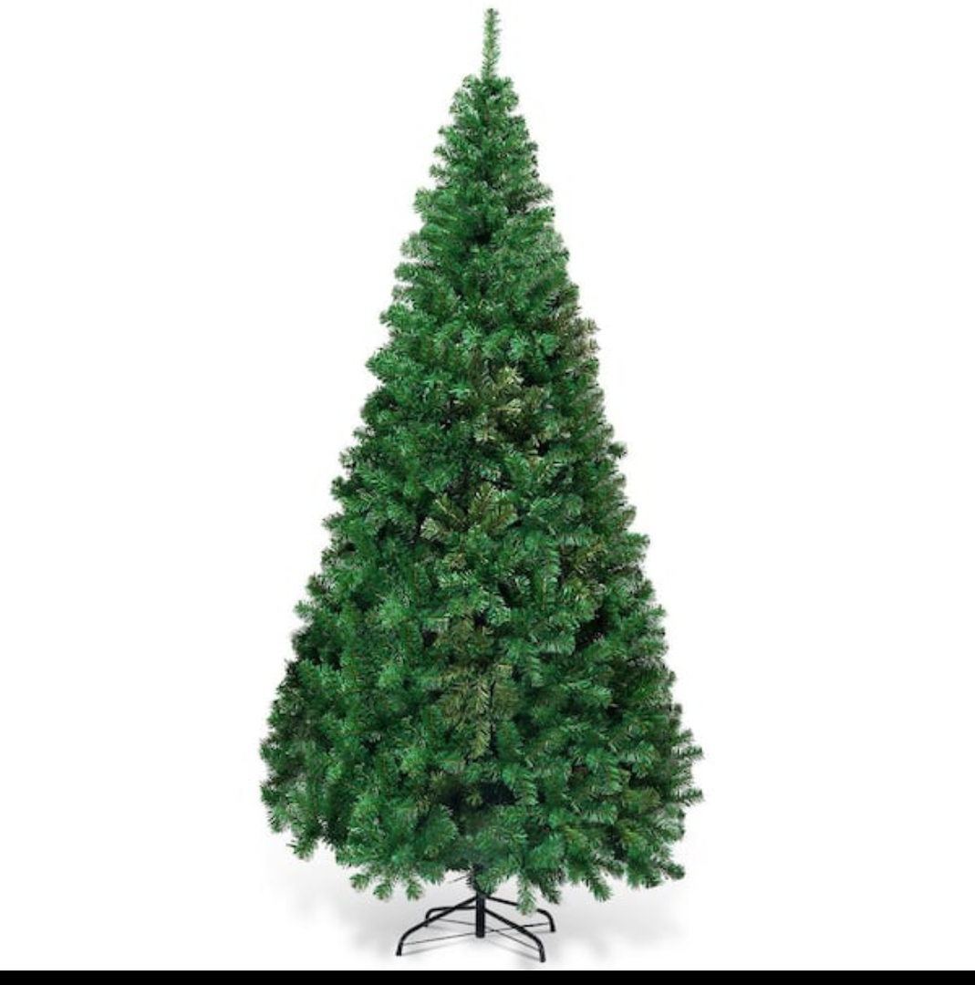 7 ft. Green PVC Hinged Xmas Pine Artificial Christmas Tree