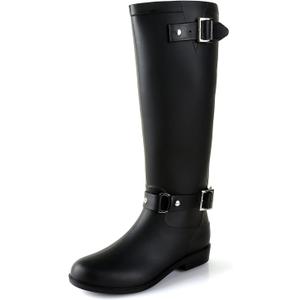 Rain Boots for Women, Waterproof Anti-Slip Knee High Rubber boots, Fashion Comfy Tall Water Boots Lightweightr Garden Booties for Outdoor