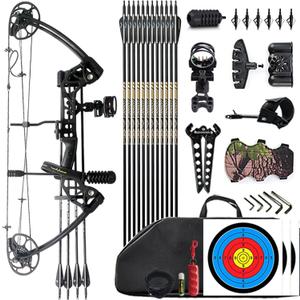 Lanneret Compound Bow and Archery Sets - Right Hand Archery Compound Bows 0-70 lbs Draw Weight Adjustable for Adults and BeginnersHunting Bow Kit for Beginner
