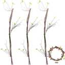 3 PCS Artificial Bendable Tree Branches, Realistic Faux Dried Branch with Moss, Flexible Vine-Style Twigs with Leaves, Craft Stems for Home Decor, Floral Arrangements, Wreaths, Seasonal Displays