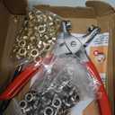 643Pcs Grommet Tool Kit 1/2 Inch(Inside Hole Size) Eyelet Kit with 320Pcs Eyelets Grommets, 320Pcs Washers, and Grommet Eyelet Pliers for Leather/Belt/Shoes/Crafts