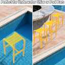 24 Inch Underwater Pool Stool for in-Pool Seating & Relaxation, Heavy Duty Submerged Pool Chair for in Pool, Ideal for Pool Lounging, Pool Bar, Poolside Chair with Foot Rest for Edge of Pool (Yellow)